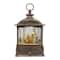 10.5" LED Snow Globe Lantern with Santa and Woodland Animals